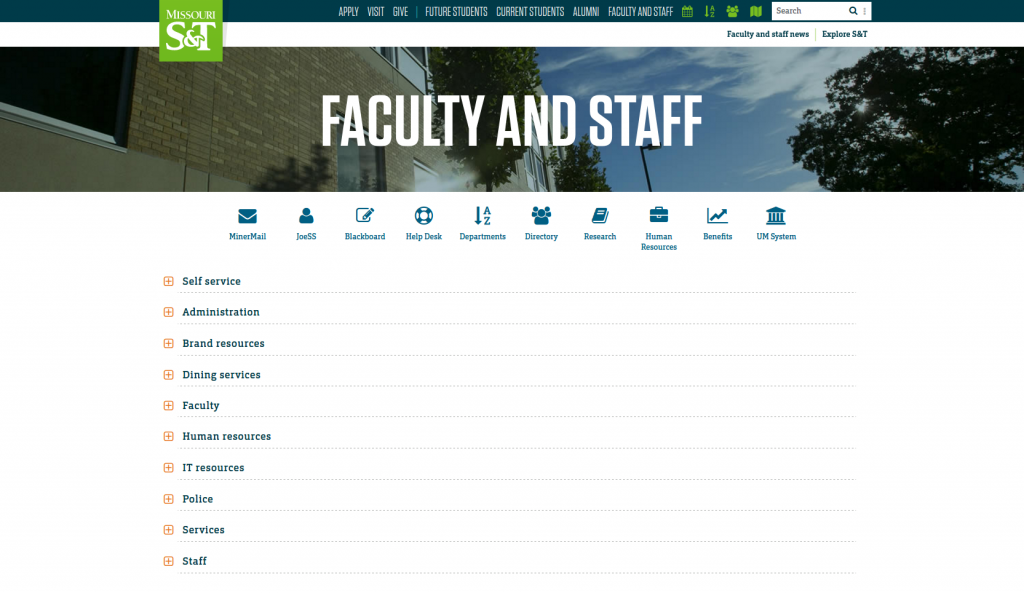 Redesign of Faculty and Staff Page
