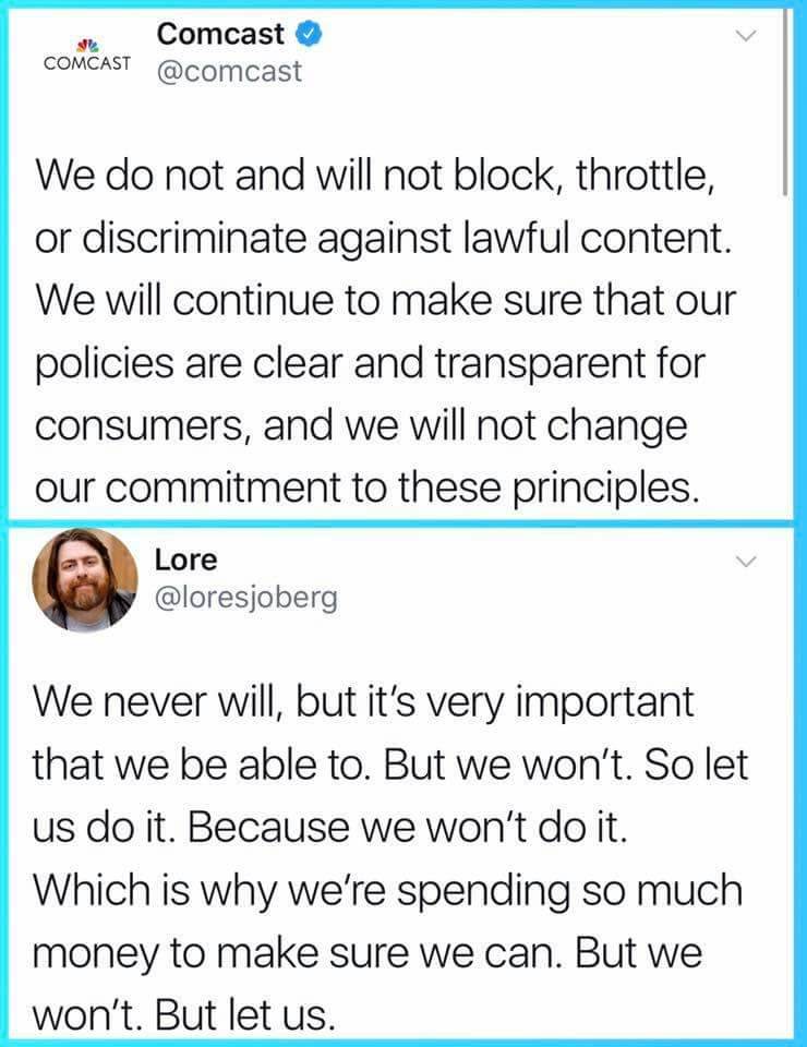 "We never will, but it’s very important that we be able to. But we won’t. So let us do it. Because we won’t do it. Which is why we’re spending so much money to make sure we can. But we won’t. But let us."