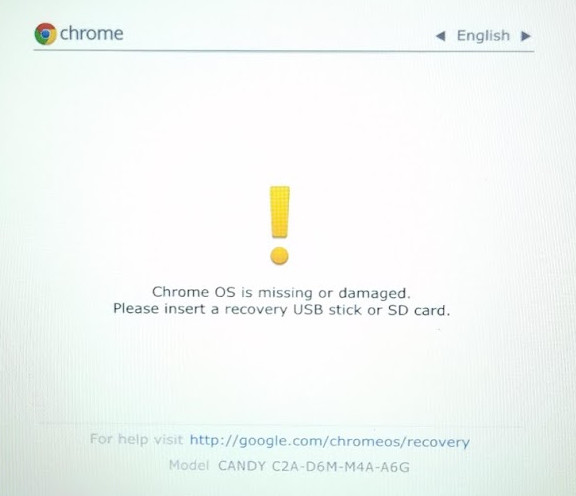 Dell Chromebook 11 3120 ChromeOS Missing or Damaged Screen