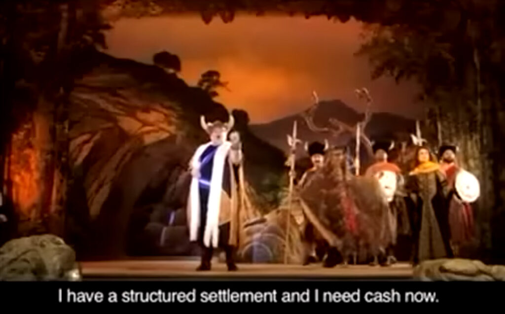 Screenshot from the J.G. Wentworth viking opera commercial